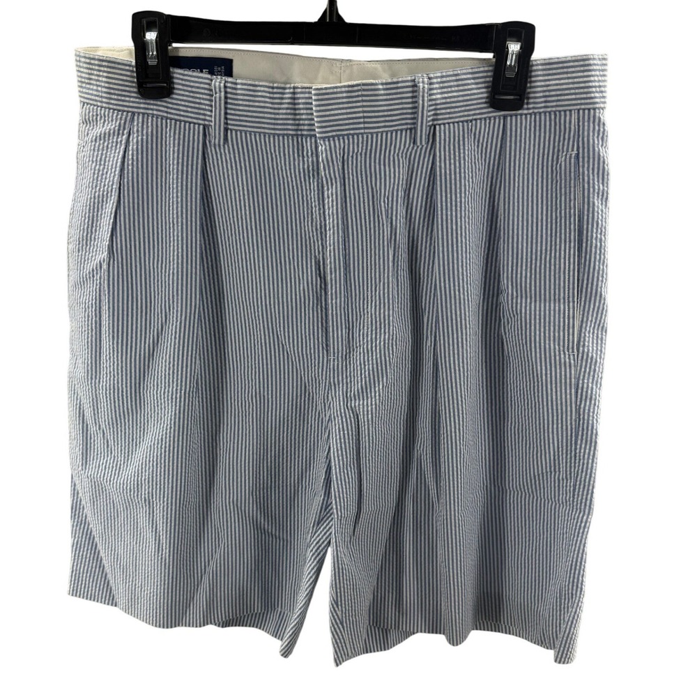 Polo Golf Ralph Lauren Seersucker Striped‎ Pleated Shorts Mens Size 33